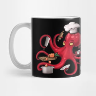 Red Octopus Chef Mug